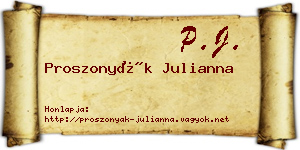 Proszonyák Julianna névjegykártya